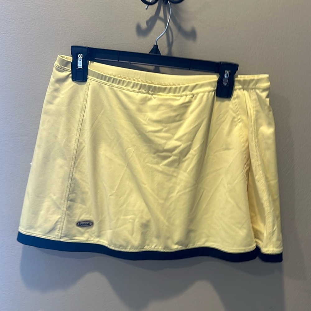 EUC Bolle Yellow & Black Sz Large Golf Tennis Skirt Skirts shorts under